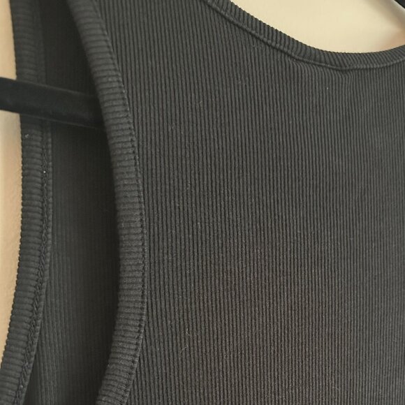 H&M Thin Black Ribbed Midi Tank Dress BodyCon sz Sm - Picture 3 of 6